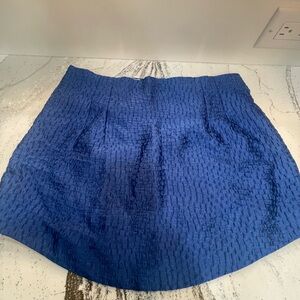 Zara Textured Blue Mini Skirt Size XL